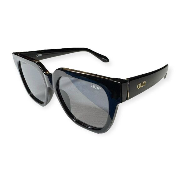 Quay PSA Oversized Sunglasses Black Oversized Shades Gray Lenses - Picture 1 of 8